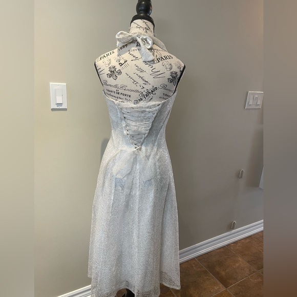 Icy-Webbed Sequin Criss-Cross Back Dress - Picture 8 of 11